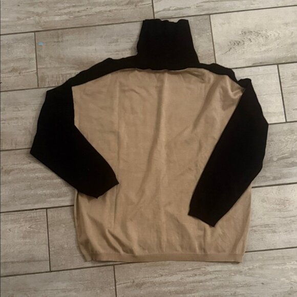 Lety & Me Sweaters - NWT Tan and Black Women's Turtleneck Cold Shoulder Sweater